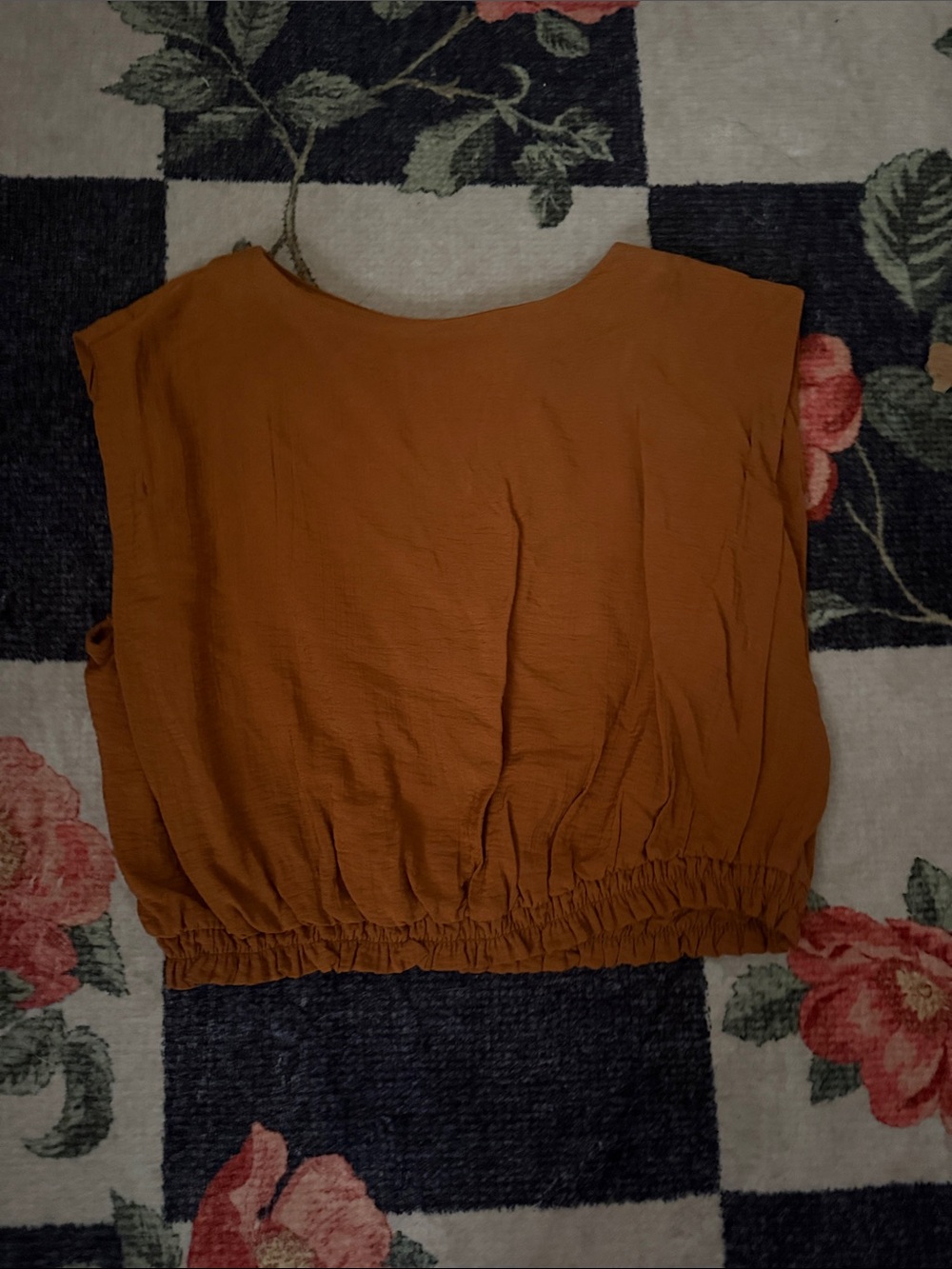 a new day Rust Orange Sleeveless Elastic-Hem Tunic Top